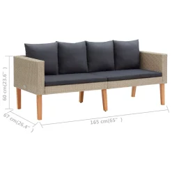 VidaXL 2-Sitzer-Gartensofa Mit Auflagen Poly Rattan Beige -Garten- & Gewächshäuser Geschäft f61d2d1557922fffaa18cd73971ff9a0