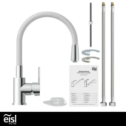 Eisl Küchenarmatur FLEXO, Biegsamer Wasserhahn Küche Mit Wassersparfunktion, 360° Schwenkbare Mischbatterie Küche -Garten- & Gewächshäuser Geschäft f6251083b84b2d745d5e057b77717648