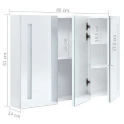 VidaXL LED-Bad-Spiegelschrank 89x14x62 Cm -Garten- & Gewächshäuser Geschäft f6a6f15f71959e0358af40d89fce6c6e
