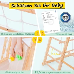 AnseeDirect 7in1 Klettergerüst Indoor, Outdoor Kletterwand Mit Schaukel Kletterleiter Rutsche Klettersteig Ein Netz Zum Klettern Ringe, Multifunktion Klettergerüste Für Kinder Ab 3 Jahre -Garten- & Gewächshäuser Geschäft f6cc2563e5f69ae0d7805d1cfc6fb1fb 1