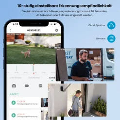 IeGeek 2K Solar Überwachungskamera Aussen Akku, Outdoor Kamera Wlan Mit PIR Bewegungsmelder, Sirene/lichtalarm, Personen/Autoerkennung, Farbnachtsicht, 2-Wege-Audio, Arbeit Mit Alexa, IP65 -Garten- & Gewächshäuser Geschäft f6d7b75b3ba640099cf060e1f616d335 2