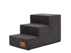 Hobbydog Hundetreppe, Savoy, In Zwei Größen,Antirutsch,Beständig Verschiedene Farben - 3 Stufen - 50 X 30 X 30 Cm [Größe: M] - Schwarz