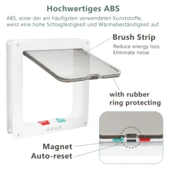 EINFEBEN Katzenklappe Katzenklappen Haustiertür Katzentür 4 Wege Für Hunde Hundeklappe Für Katzen 9 EINFEBEN Katzenklappe Katzenklappen Haustiertür Katzentür 4 Wege Für Hunde Hundeklappe Für Katzen -Garten- & Gewächshäuser Geschäft f74b92aef0b1b4e9d227e66ce67c71f4
