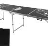 Spetebo Beer Pong Tisch Höhenverstellbar - 240 X 64 Cm - Klappbarer Trinkspiel Partyspiel Koffertisch