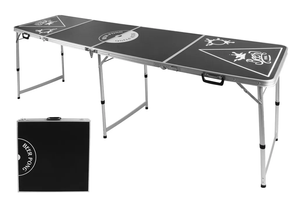 Spetebo Beer Pong Tisch Höhenverstellbar - 240 X 64 Cm - Klappbarer Trinkspiel Partyspiel Koffertisch 1 Spetebo Beer Pong Tisch Höhenverstellbar - 240 X 64 Cm - Klappbarer Trinkspiel Partyspiel Koffertisch