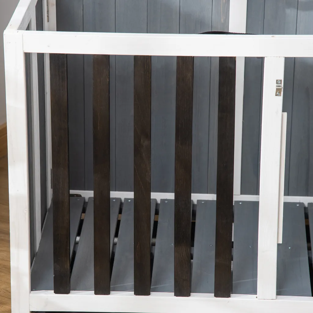 Pawhut Hundehütte Tannenholz Faltbarer Hundekäfig Hundehaus Mit Fenster Transportbox Transportkäfig Haustierkäfig Grau 84,5 X 51,4 X 61 Cm 9 Pawhut Hundehütte Tannenholz Faltbarer Hundekäfig Hundehaus Mit Fenster Transportbox Transportkäfig Haustierkäfig Grau 84,5 X 51,4 X 61 Cm – Bild 9