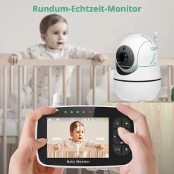 Bioby Babyphone Mit Kamera Mit 3,5-Zoll-LCD Digital Bildschirm Und Nachtsichtkamera, HD 720P-Video, Zwei-Wege-Audio, 360 ° Weitwinkel -Garten- & Gewächshäuser Geschäft f767b9e3c48a71dba70f86931a843a17