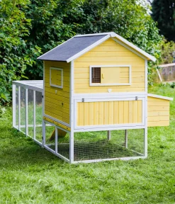 Dehner Hühnerstall Happy Farm Miami, Mit Freigehege, 158.5 X 337 X 145.8 Cm, Holz/Filz, Gelb/weiß -Garten- & Gewächshäuser Geschäft f770f62da7fad61305c0e37096eff3ed