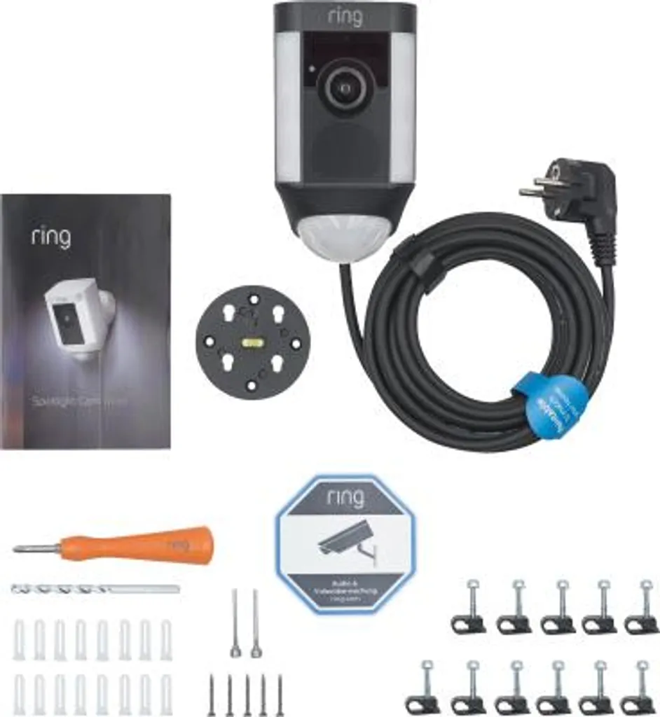 Ring Spotlight Cam Wired HD Sicherheitskamera Mit LED Licht Sirene Und Gegensprechfunktion 240 V Kabelgebunden Schwarz- Neu 3 Ring Spotlight Cam Wired HD Sicherheitskamera Mit LED Licht Sirene Und Gegensprechfunktion 240 V Kabelgebunden Schwarz- Neu – Bild 3