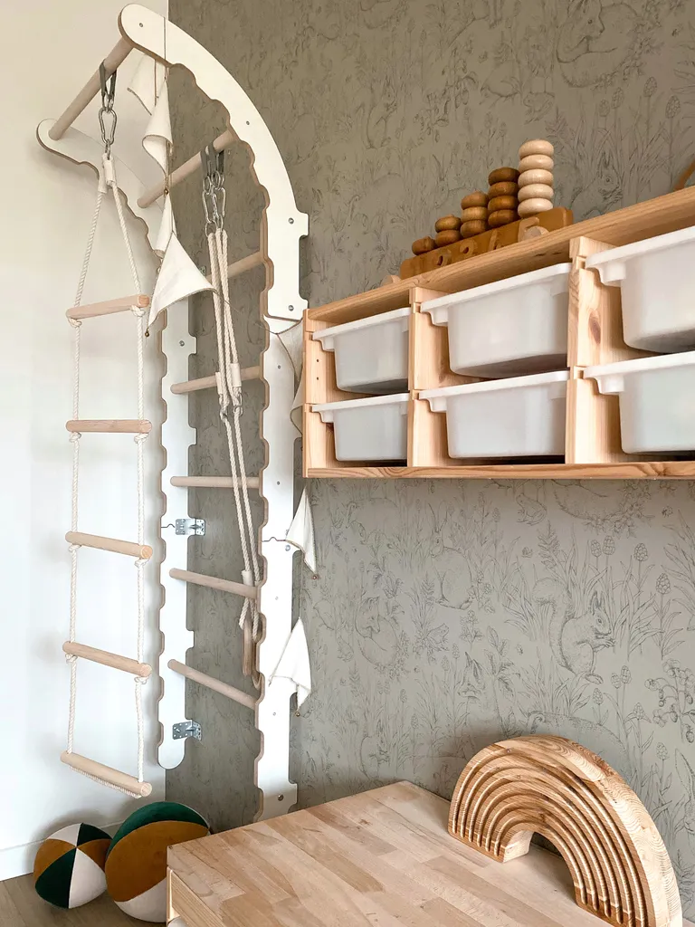 MAMOI® Klettergerüst Indoor, Sprossenwand Für Kinderzimmer, Turnringe Kinder Für Klettern, Kletterwand Und Spielgeräte, Midi Turngeräte Mit Klimmzugstange Für Drinnen, Sportgeräte Ab 3 Jahren 4 MAMOI® Klettergerüst Indoor, Sprossenwand Für Kinderzimmer, Turnringe Kinder Für Klettern, Kletterwand Und Spielgeräte, Midi Turngeräte Mit Klimmzugstange Für Drinnen, Sportgeräte Ab 3 Jahren – Bild 4