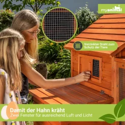MyAnimal XXL Hühnerstall MH-22 - Wetterfest & Winterfest - Hochwertiges Kiefernholz (Grau) - Für 8 Hühner - Nistkasten - Trennbare Etagen - Sitzstange - Türverriegelungen - Hühnerhaus -Garten- & Gewächshäuser Geschäft f7b479325a89818888c065be653e9cc2
