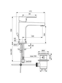 IDEAL STANDARD BC686AA Waschtischarmatur Cerafine D, H105, -Garten- & Gewächshäuser Geschäft f7b768b63ee40f250a7ec126ade0b2e1