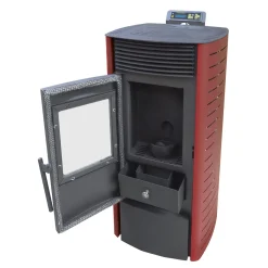 Nemaxx P9 Pelletofen Pelletkamin Pelletkaminofen 9 KW Kaminofen Heizofen Pellet Ofen Kamin Pelletheizung Heizung Heizgerät Kaminheizung Pellets - Rot - WiFi-Ready -Garten- & Gewächshäuser Geschäft f7d3cc40e855cf56f144f15e87b790dd