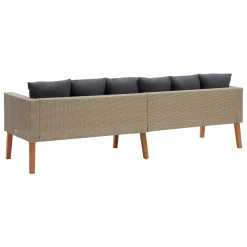 VidaXL 3-Sitzer-Gartensofa Mit Auflagen Poly Rattan Beige -Garten- & Gewächshäuser Geschäft f7e0f447a5b8e14241fba53bf1b7f2f6