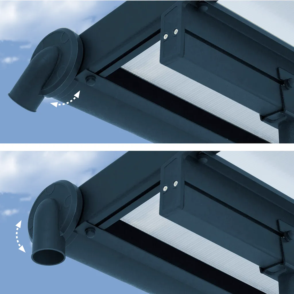 Palram-Canopia Aluminium Terrassenüberdachung Mit Doppelstegplatten "Sierra" Anthrazit 230 X 230 Cm 10 Palram-Canopia Aluminium Terrassenüberdachung Mit Doppelstegplatten "Sierra" Anthrazit 230 X 230 Cm – Bild 10