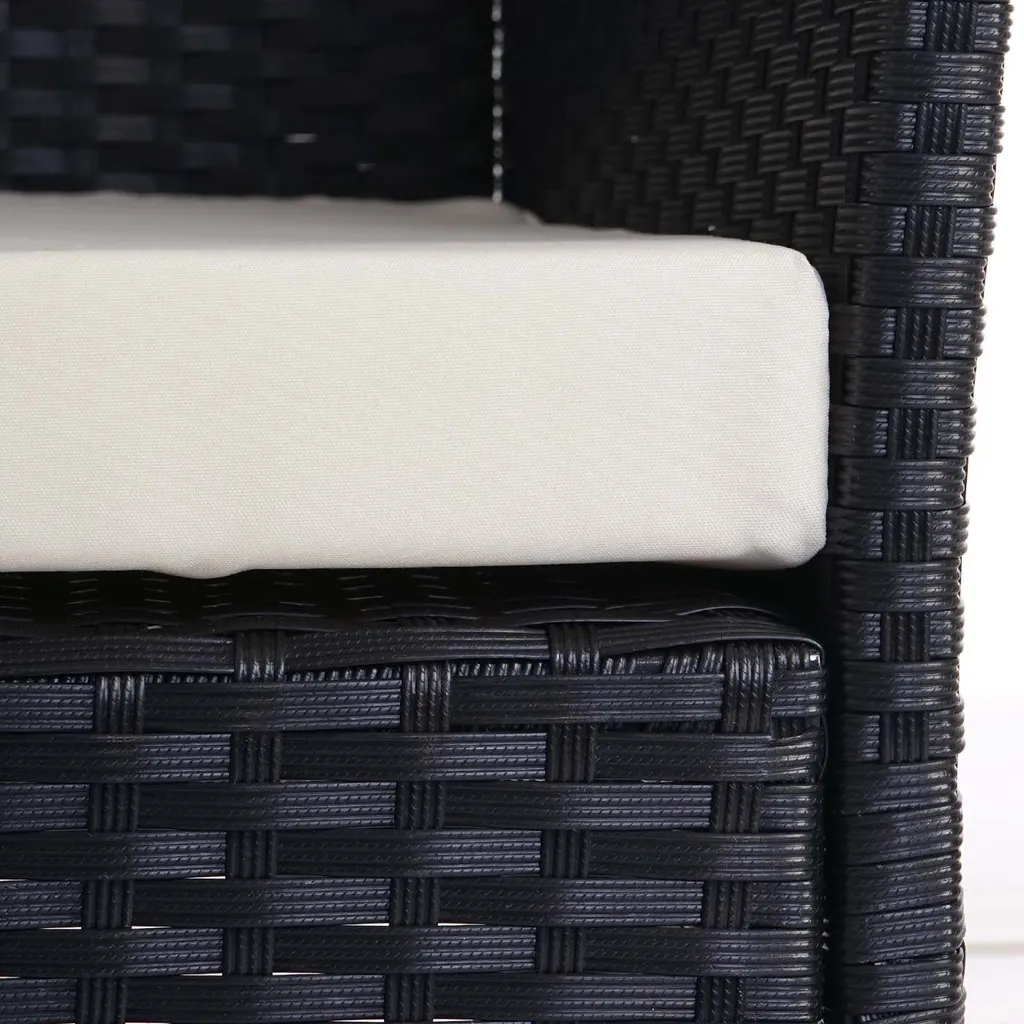 Mendler 2x Poly-Rattan Gartensessel Hamar, Korbsessel Anthrazit, Kissen Creme 2 Mendler 2x Poly-Rattan Gartensessel Hamar, Korbsessel Anthrazit, Kissen Creme – Bild 2