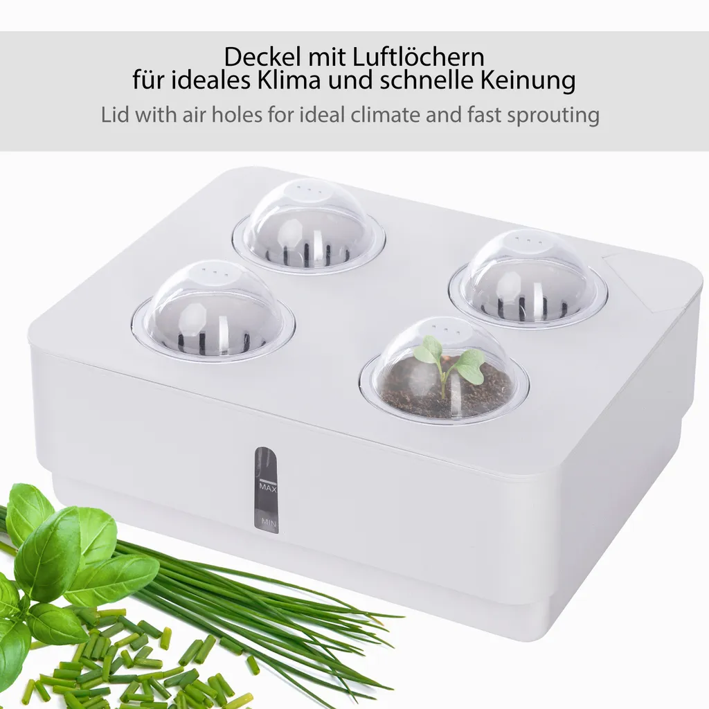 ONVAYA® Zimmergewächs Anzucht Set | Zimmer Gewächshaus Inkl. Kokoserde Und Saatgut | Kleines Gewächshaus Mit Smart Bewässerungssystem Zimmergarten 3 ONVAYA® Zimmergewächs Anzucht Set | Zimmer Gewächshaus Inkl. Kokoserde Und Saatgut | Kleines Gewächshaus Mit Smart Bewässerungssystem Zimmergarten – Bild 3