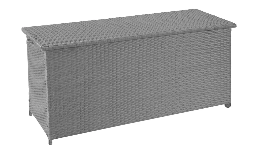 Mendler Poly-Rattan Kissenbox HWC-D88, Gartentruhe Auflagenbox Truhe Premium Grau, 63x135x52cm 320l 2 Mendler Poly-Rattan Kissenbox HWC-D88, Gartentruhe Auflagenbox Truhe Premium Grau, 63x135x52cm 320l – Bild 2