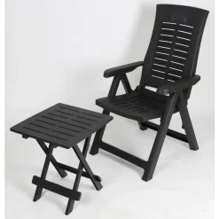 Schnäppchenriese24 Tisch Klapptisch Gartentisch Campingtisch Balkontisch Beistelltisch Kunststoff Schwarz -Garten- & Gewächshäuser Geschäft f86ab34852cbb48a6294526b5715b768