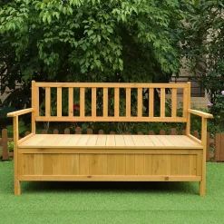 Mucola Holz Truhenbank Sitzbank Gartenbank Küchenbank Holz Auflagenbox Gartentruhe NEU -Garten- & Gewächshäuser Geschäft f8702eaf6952a6840e852a352657d622