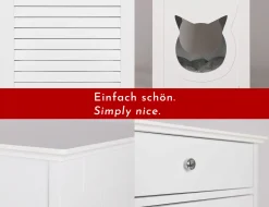 WONDERMAKE Katzenschrank Für Katzentoilette Groß Hoch Aus Holz, Katzenklo-Schrank Katzen-Kommode Mit Schublade Und Tür Geschlossen, Design Katzen-Haus Toilette Klo XL, 51 X 46 X 96 Cm, Weiß -Garten- & Gewächshäuser Geschäft f883240402c0591f71881a390147279a