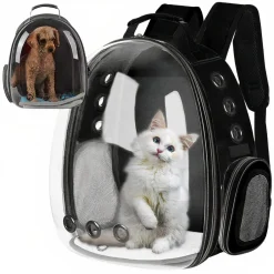 JAMKO RUCKSACKTRANSPORTER FÜR CAT SPACE BACKPACK | Haustierträger Transparenter Rucksack Tragbare Hunde Und Katzen Outdoor-Tragetasche Atmungsaktives Kapsel-Design 180-Grad-Besichtigung Für Haustiere Reisen, Gehen