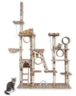 Tumama Kratzbaum 255 Cm XXL - Beige Farbe, Pfotenmuster 9 Ebenen 12 Tumama Kratzbaum 255 Cm XXL - Beige Farbe, Pfotenmuster 9 Ebenen -Garten- & Gewächshäuser Geschäft f8b4267140433719e785212e55d3ad58