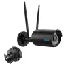 Reolink 4MP Überwachungskamera Aussen, 2,4/5GHz WLAN CCTV IP Kamera Outdoor, Intelligente Personen-/Fahrzeugerkennung,Wetterfest, 30m Nachtsicht, Audioaufzeichnung, RLC-410W Schwarz