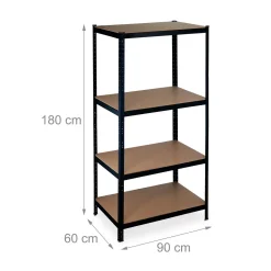 Relaxdays Schwerlastregal 180x90x60 Schwarz 11 Relaxdays Schwerlastregal 180x90x60 Schwarz -Garten- & Gewächshäuser Geschäft f90d934884cd63c781751c4b64991bd7