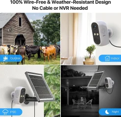 ZOSI C1 1080P Drahtlos Akku Überwachungskamera Kamera Mit Solarpanel, Wiederaufladbar Außen Funk Kamera Mit 2 Wege Audio, Menschenerkennung -Garten- & Gewächshäuser Geschäft f91d7946f6de3acf87796d64166341eb