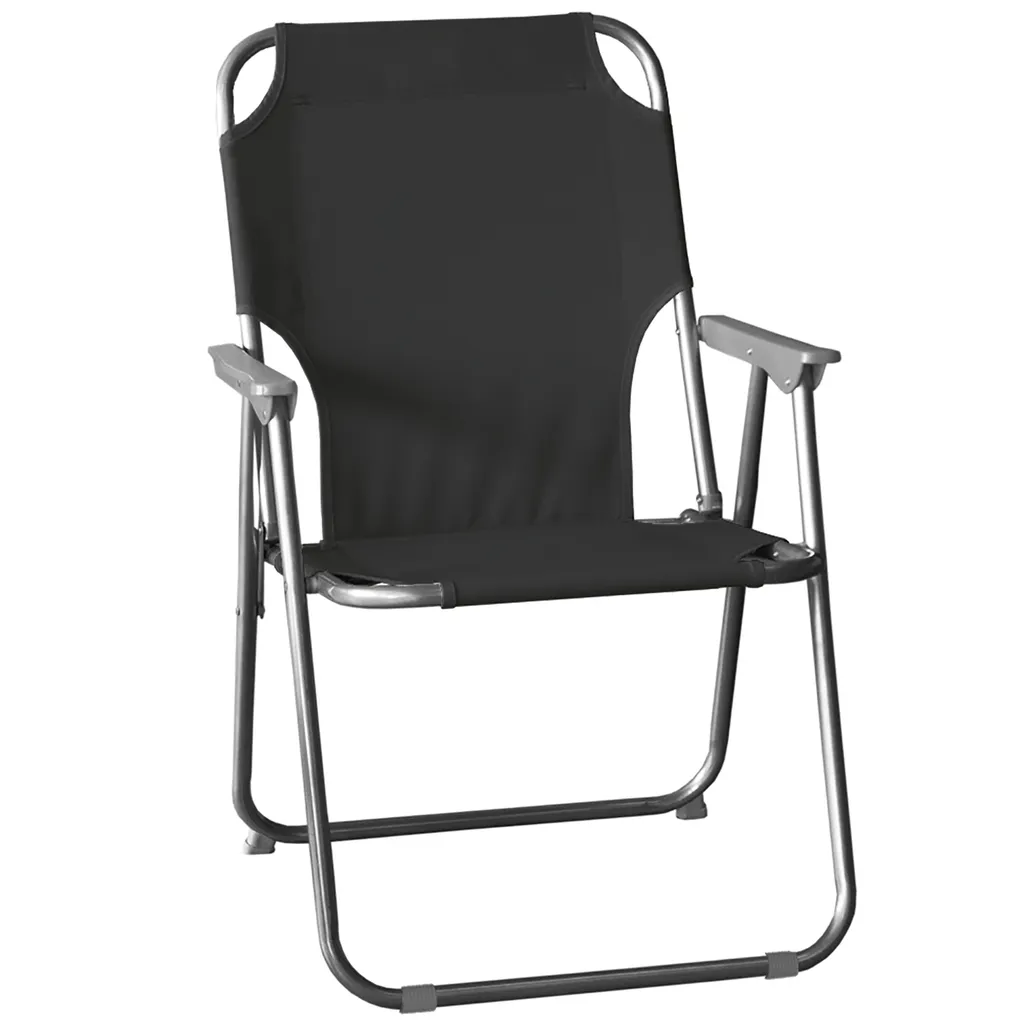 Wohaga 3tlg. Campingmöbel-Set Tisch 75x55cm + 2x Klappstuhl Schwarz 2 Wohaga 3tlg. Campingmöbel-Set Tisch 75x55cm + 2x Klappstuhl Schwarz – Bild 2