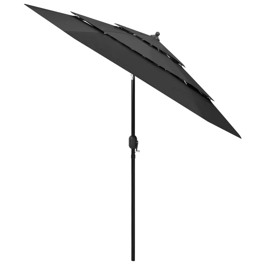 VidaXL Sonnenschirm Mit Aluminium-Mast 3-lagig Anthrazit 2,5 M 3 VidaXL Sonnenschirm Mit Aluminium-Mast 3-lagig Anthrazit 2,5 M – Bild 3