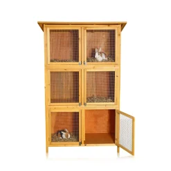 Mucola Hasenkäfig 6 Boxen Kaninchenstall Holz Freigehege Hasenstall Kleintierstall XXL Kaninchenkäfig Stall Käfig Hühnerstall Hamsterkäfig Hase