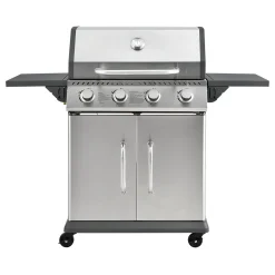 Juskys Gasgrill Kansas Mit 4 Brenner 12 KW, BBQ Grill Mit Gusseisen-Grillrost, Warmhalterost & Thermometer, XL Grillwagen 2 Seitenablagen & 4 Räder -Garten- & Gewächshäuser Geschäft f976eb4c4f5dc56f740287e79afe08a8