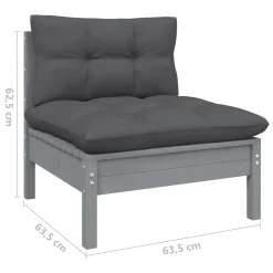VidaXL 3-Sitzer-Gartensofa Mit Anthrazit Kissen Massivholz Kiefer -Garten- & Gewächshäuser Geschäft f9a3bd2cd47a8689183c486e106b3565 2
