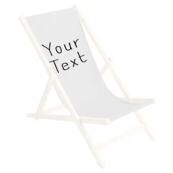 Ferocity Ersatz-Stoffbezug Wechselbarer Liegestuhl Stoffbezug 100% Polyester Für Holz-Liegestuhl Klappliegestuhl Personalisierbar Your Text Weiß [119]