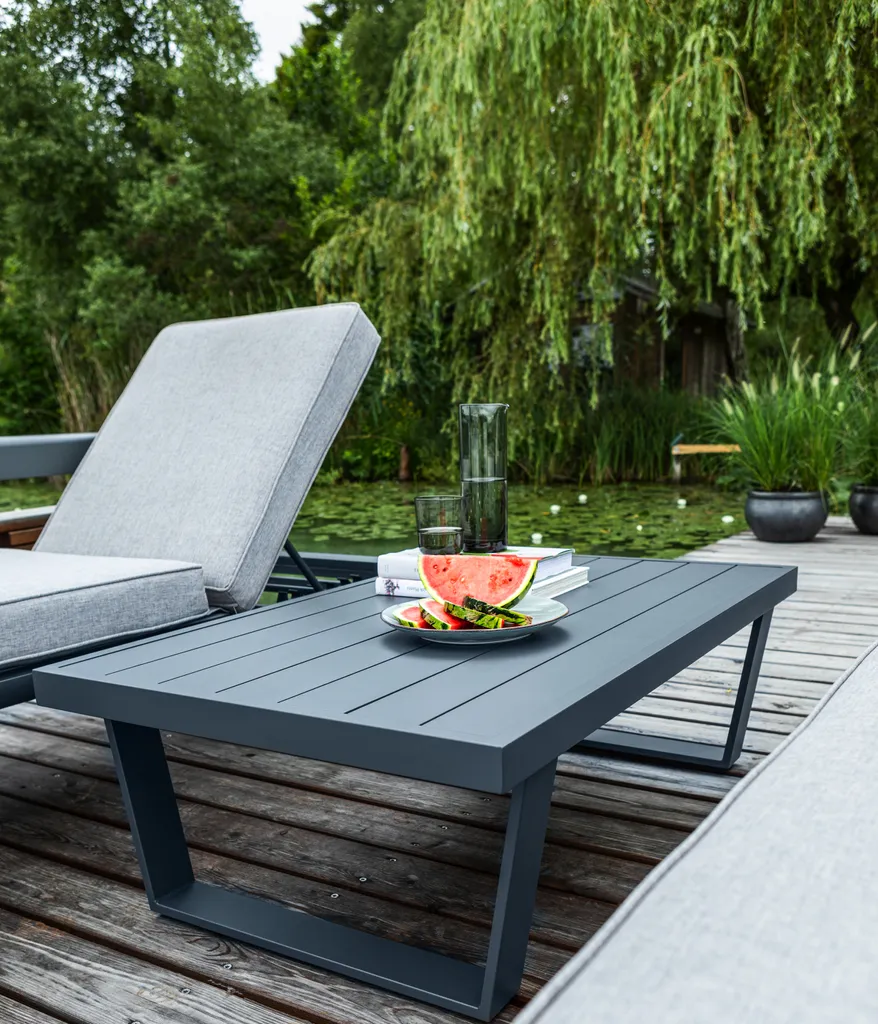 Dehner Gartenlounge Bellevue Inkl. Polster, 3-teilig, Aluminium/Polyester/Polyurethan, Dunkelgrau/hellgrau 10 Dehner Gartenlounge Bellevue Inkl. Polster, 3-teilig, Aluminium/Polyester/Polyurethan, Dunkelgrau/hellgrau – Bild 10
