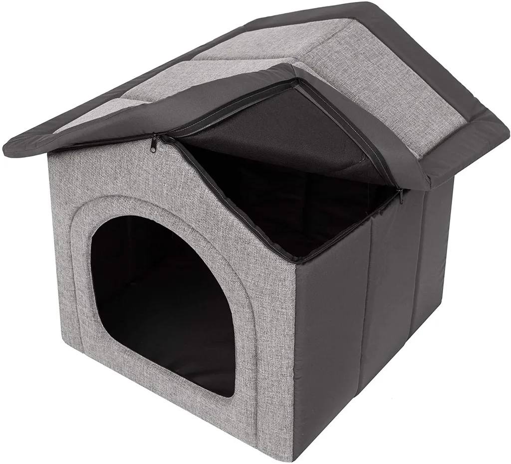 Hobbydog Hundehaus Hundehütte Hundebett Katzenhöhle Hundekorb 70x60x63 Cm - HELLGRAU 4 Hobbydog Hundehaus Hundehütte Hundebett Katzenhöhle Hundekorb 70x60x63 Cm - HELLGRAU – Bild 4