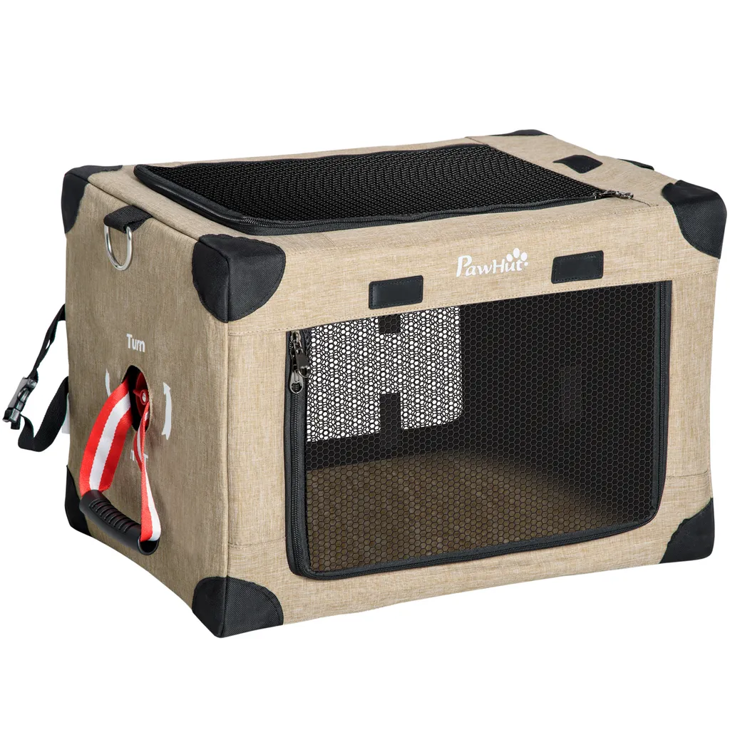 PawHut Hundebox Hundetransportbox Reisebox Faltbar Hundetasche Transporttasche Mit Tragegriff Tragetasche Für Tiere Atmungsaktiv Oxfordstoff Khaki 48,5 X 33,5 X 33 Cm 1 PawHut Hundebox Hundetransportbox Reisebox Faltbar Hundetasche Transporttasche Mit Tragegriff Tragetasche Für Tiere Atmungsaktiv Oxfordstoff Khaki 48,5 X 33,5 X 33 Cm