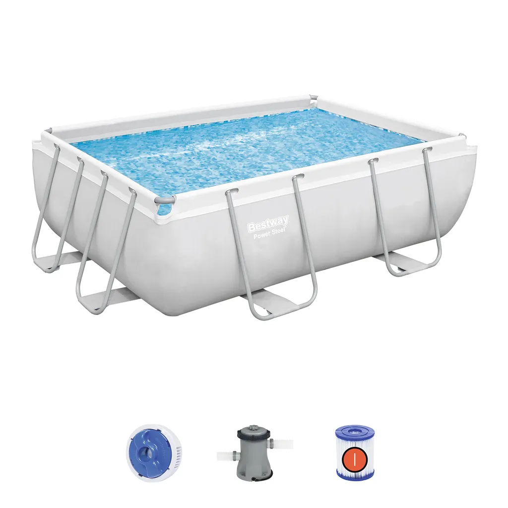 Bestway 56629 Power Steel Rechteckig Aufstellpool 282x196x84cmGestalten: Rechteckig, Maße: 0 - 2,99 M, Filterpumpe: 58381 3 Bestway 56629 Power Steel Rechteckig Aufstellpool 282x196x84cmGestalten: Rechteckig, Maße: 0 - 2,99 M, Filterpumpe: 58381 – Bild 3