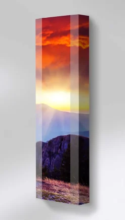 Lightclub-shop.de Schuhschrank FLASH Motivschrank Single F327 Sonnenuntergang Berge Weiß