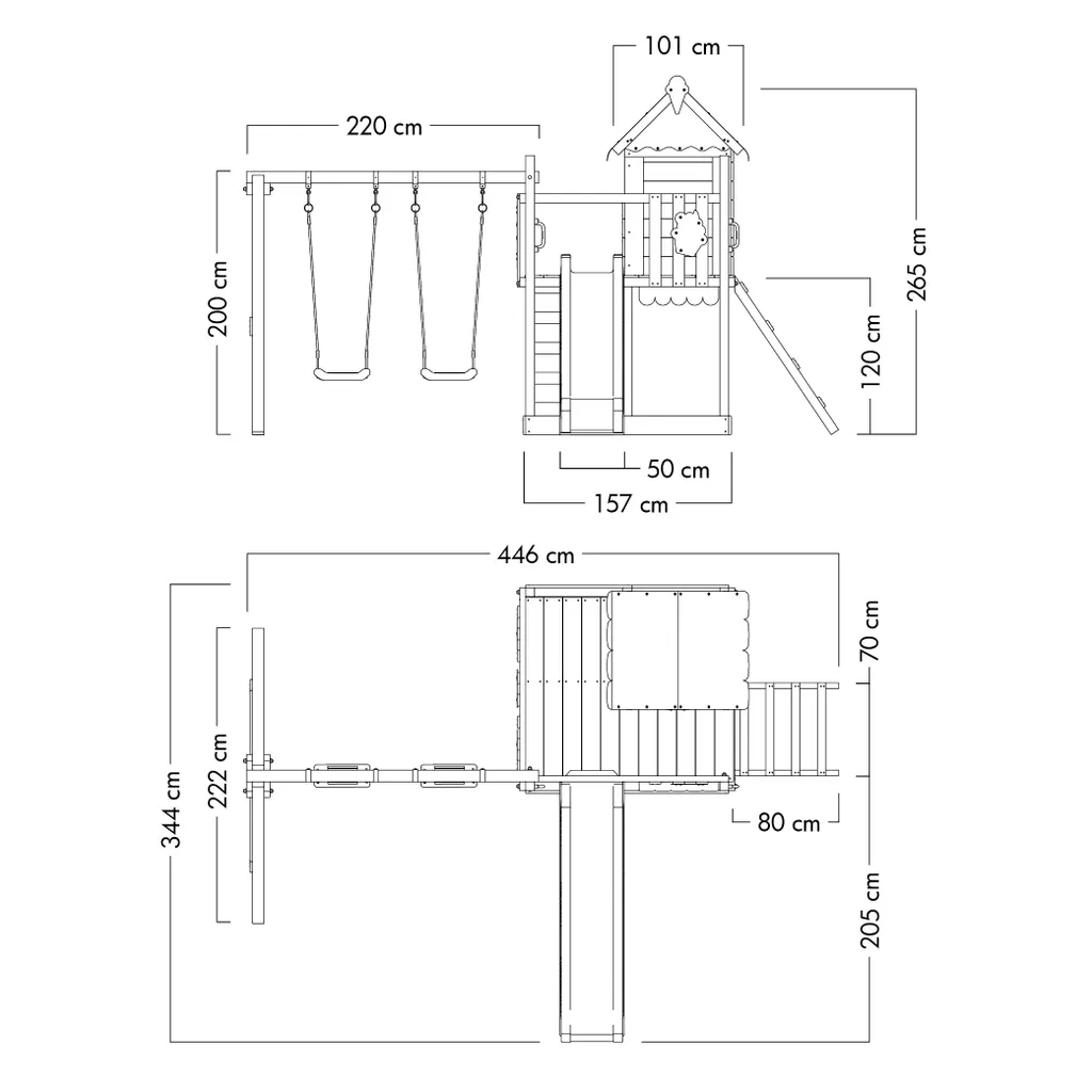 WICKEY Spielturm Klettergerüst Smart Candy Mit Schaukel & Rutsche, Baumhaus Mit Sandkasten, Kletterleiter & Spiel-Zubehör - Türkis 6 WICKEY Spielturm Klettergerüst Smart Candy Mit Schaukel & Rutsche, Baumhaus Mit Sandkasten, Kletterleiter & Spiel-Zubehör - Türkis – Bild 6