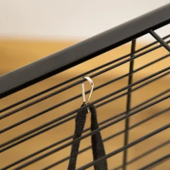 PawHut Kleintierkäfig Kleintiergehege Nagerkäfig Freigehege Mit Rampe Und Hängematte Stahl Alu Kunststoff Schwarz+Weiß+Grau 80 X 48 X 78 Cm -Garten- & Gewächshäuser Geschäft fa8249b7dfa1ca03d67886195919ad6c