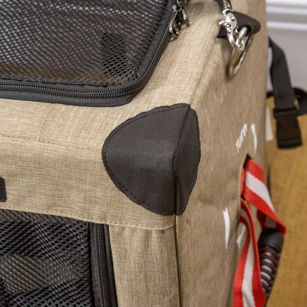 PawHut Hundebox Hundetransportbox Reisebox Faltbar Hundetasche Transporttasche Mit Tragegriff Tragetasche Für Tiere Atmungsaktiv Oxfordstoff Khaki 48,5 X 33,5 X 33 Cm 8 PawHut Hundebox Hundetransportbox Reisebox Faltbar Hundetasche Transporttasche Mit Tragegriff Tragetasche Für Tiere Atmungsaktiv Oxfordstoff Khaki 48,5 X 33,5 X 33 Cm – Bild 8