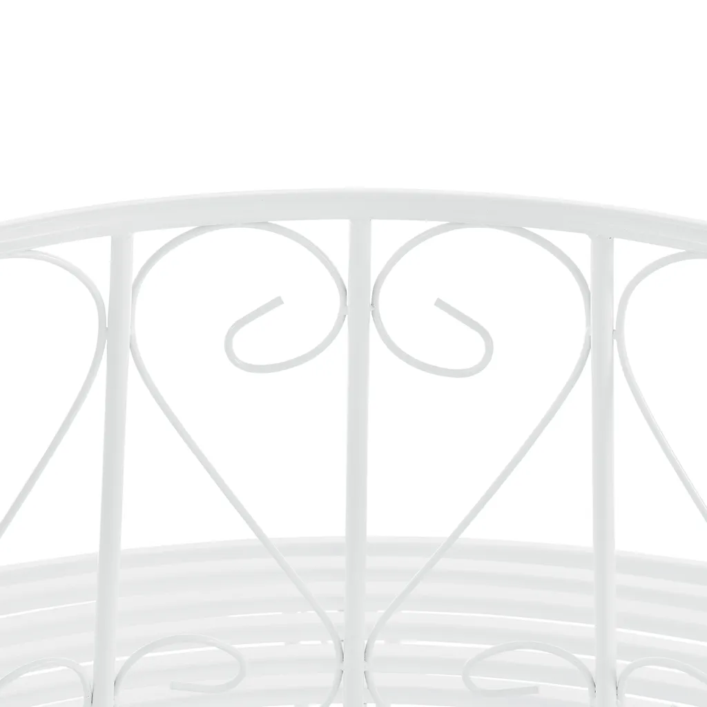 En.casa Baumbank Sorrent 160x84cm Rundbank 360° Gartenbank Parkbank Stahl Weiß 6 En.casa Baumbank Sorrent 160x84cm Rundbank 360° Gartenbank Parkbank Stahl Weiß – Bild 6