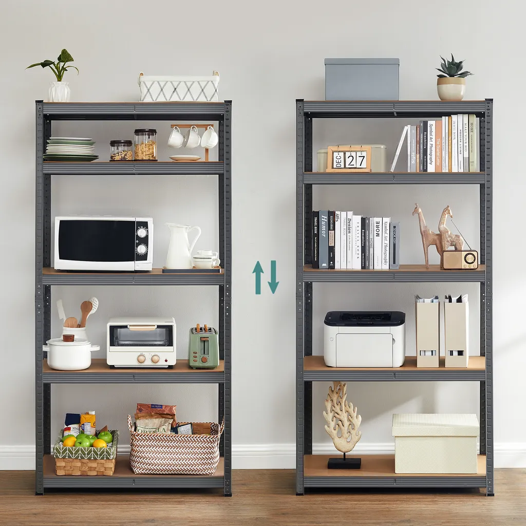 SONGMICS Schwerlastregale, 2er Set, Kellerregale, Lagerregale, 180 X 90 X 40 Cm, Steckregale, Jeweils Bis 875 Kg Belastbar Und 5 Verstellbare Ablagen, Verstärktes Stahlgestell, Grau GLR040G02 7 SONGMICS Schwerlastregale, 2er Set, Kellerregale, Lagerregale, 180 X 90 X 40 Cm, Steckregale, Jeweils Bis 875 Kg Belastbar Und 5 Verstellbare Ablagen, Verstärktes Stahlgestell, Grau GLR040G02 – Bild 7