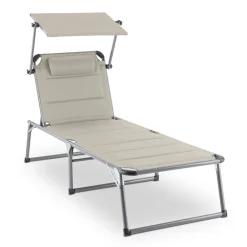 Blumfeldt Amalfi Creamy Beige Sonnenliege 70x37x200cm Sonnenblende Beige