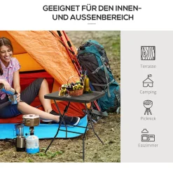 Outsunny Gartentisch Klappbar Falttisch Klapptisch Klappbar Beistelltisch Balkontisch Picknicktisch Campingtisch Kunststoff Metall Braun 60 X 60 X 74 Cm -Garten- & Gewächshäuser Geschäft fb63064e492824cb51472c2cbfd3ec70