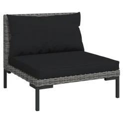 VidaXL 5-tlg. Garten-Lounge-Set Mit Kissen Poly Rattan Dunkelgrau -Garten- & Gewächshäuser Geschäft fb7b4f585895cea72ad8dd331f9c5a3c