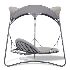 LECO Doppelschwingliege, Grau, Stahl/Textilene, 209 X 209 X 205 Cm -Garten- & Gewächshäuser Geschäft fb7ea48b15932c6184a5699c847040c7